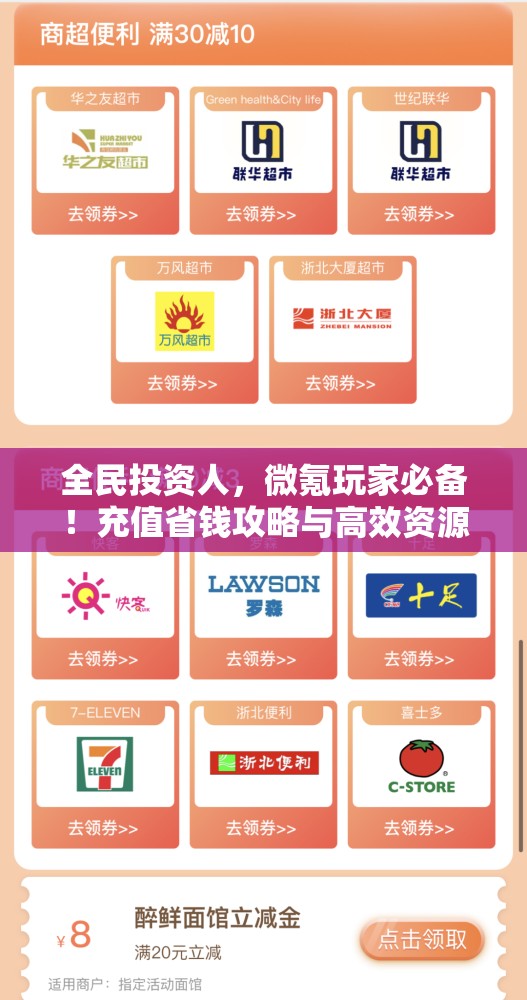 全民投資人，微氪玩家必備！充值省錢攻略與高效資源管理藝術(shù)揭秘