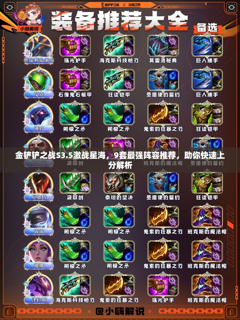 金鏟鏟之戰(zhàn)S3.5激戰(zhàn)星海，9套最強(qiáng)陣容推薦，助你快速上分解析