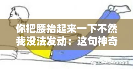 你把腰抬起來(lái)一下不然我沒(méi)法發(fā)動(dòng)：這句神奇話語(yǔ)背后的故事