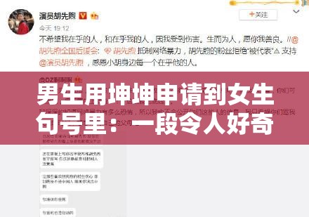男生用坤坤申請到女生句號里：一段令人好奇的青春故事