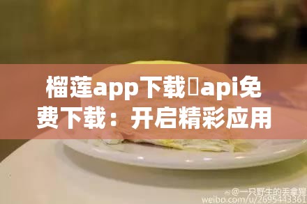 榴蓮app下載汅api免費下載：開啟精彩應用之旅