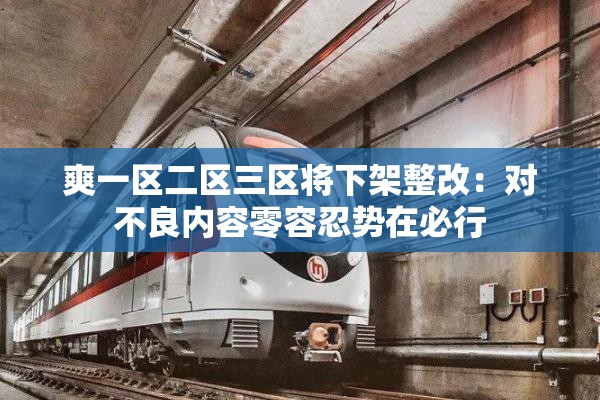 爽一區(qū)二區(qū)三區(qū)將下架整改：對不良內(nèi)容零容忍勢在必行
