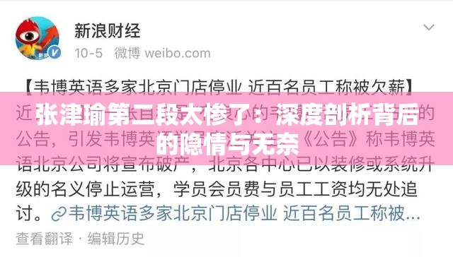 張津瑜第二段太慘了：深度剖析背后的隱情與無奈