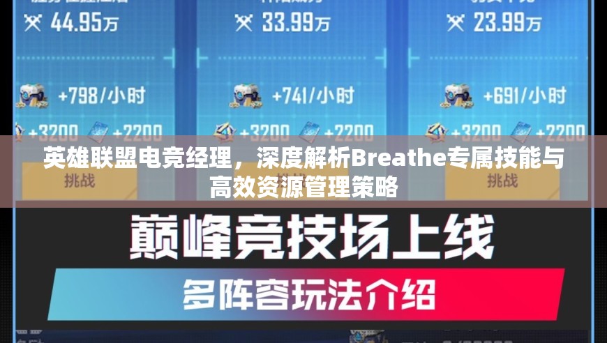 英雄聯(lián)盟電競經(jīng)理，深度解析Breathe專屬技能與高效資源管理策略