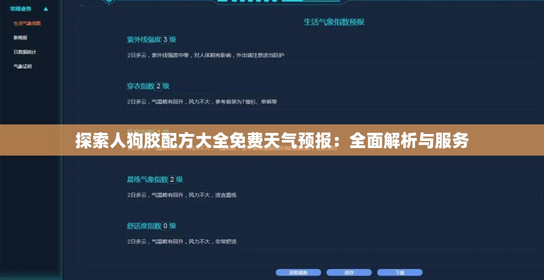 探索人狗膠配方大全免費天氣預(yù)報：全面解析與服務(wù)