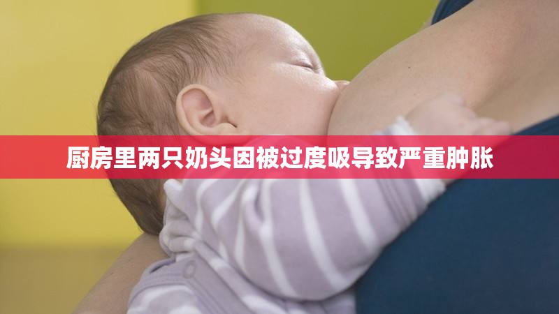 廚房里兩只奶頭因被過度吸導(dǎo)致嚴(yán)重腫脹