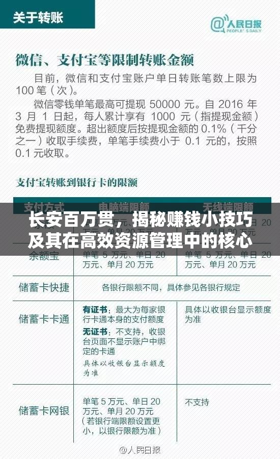 長(zhǎng)安百萬貫，揭秘賺錢小技巧及其在高效資源管理中的核心作用