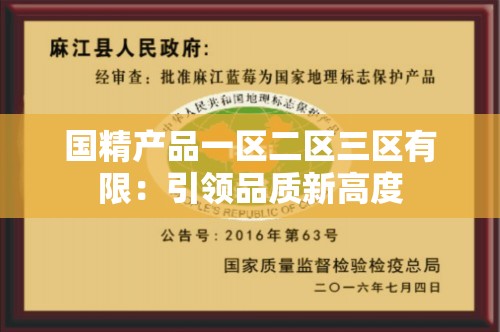 國精產(chǎn)品一區(qū)二區(qū)三區(qū)有限：引領(lǐng)品質(zhì)新高度