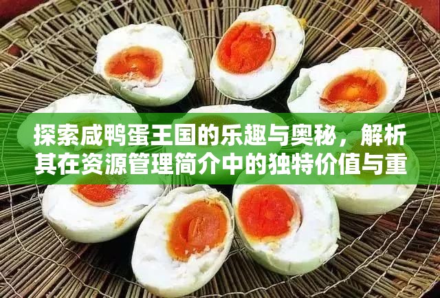 探索咸鴨蛋王國的樂趣與奧秘，解析其在資源管理簡介中的獨特價值與重要性