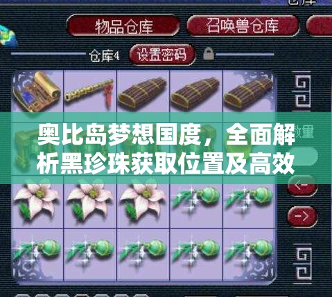 奧比島夢想國度，全面解析黑珍珠獲取位置及高效資源管理策略