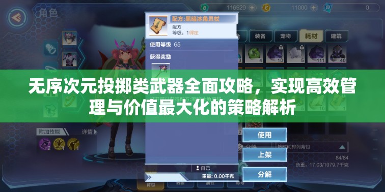 無(wú)序次元投擲類武器全面攻略，實(shí)現(xiàn)高效管理與價(jià)值最大化的策略解析