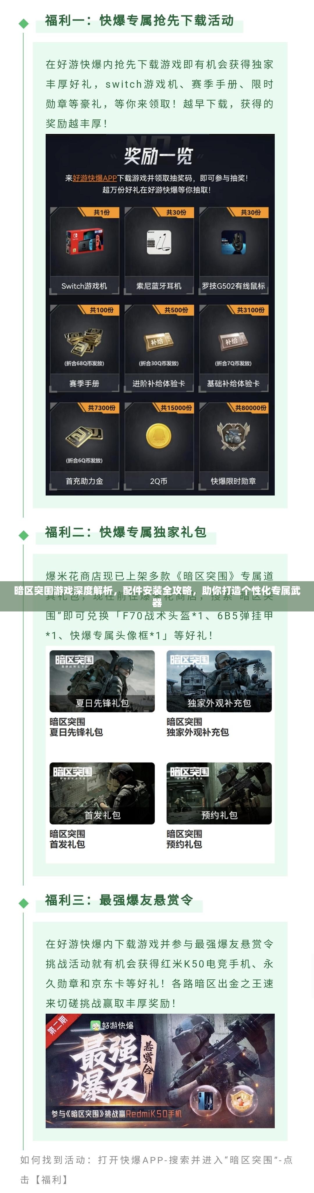 暗區(qū)突圍游戲深度解析，配件安裝全攻略，助你打造個(gè)性化專屬武器