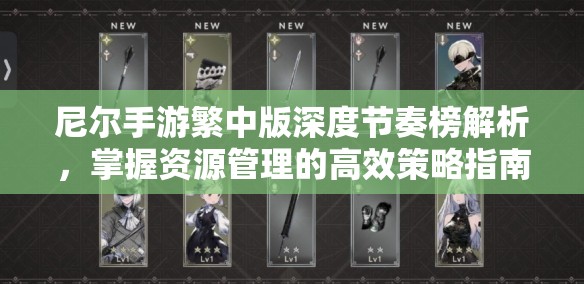尼爾手游繁中版深度節(jié)奏榜解析，掌握資源管理的高效策略指南