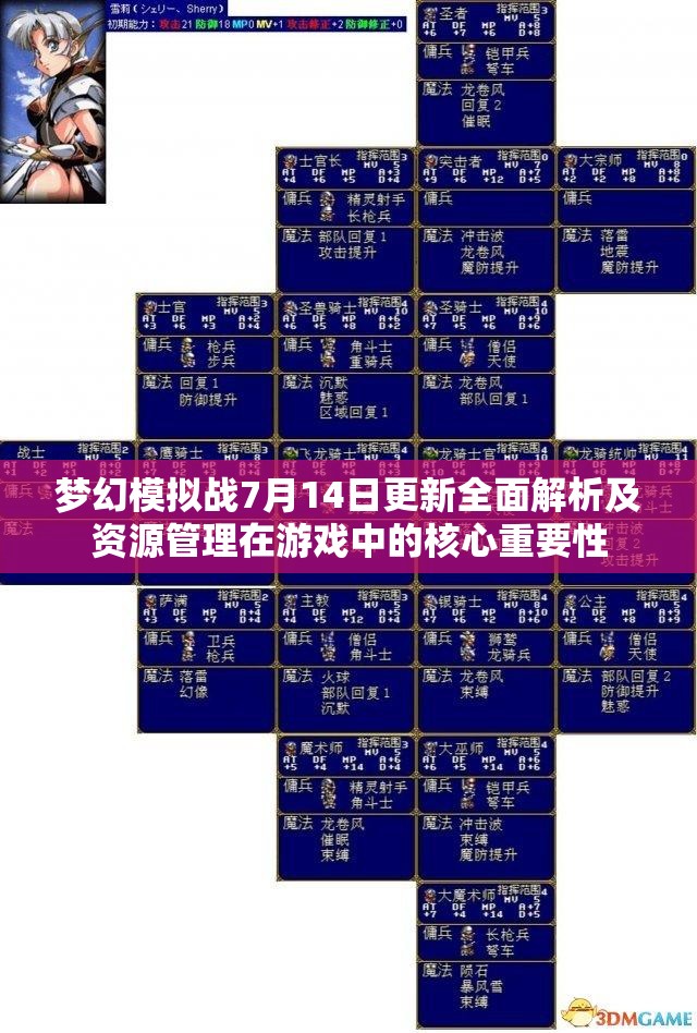 夢(mèng)幻模擬戰(zhàn)7月14日更新全面解析及資源管理在游戲中的核心重要性