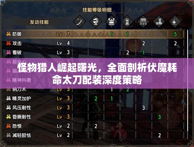 怪物獵人崛起曙光，全面剖析伏魔耗命太刀配裝深度策略