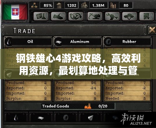 鋼鐵雄心4游戲攻略，高效利用資源，最劃算地處理與管理繳獲裝備策略