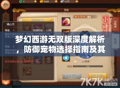 夢幻西游無雙版深度解析，防御寵物選擇指南及其資源管理重要性與實戰(zhàn)策略