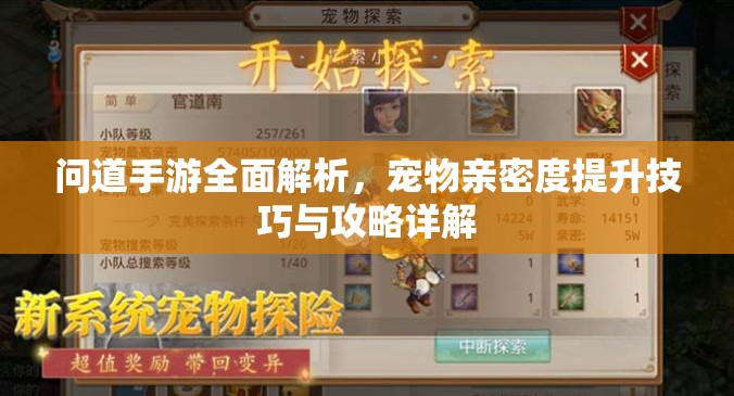 問道手游全面解析，寵物親密度提升技巧與攻略詳解
