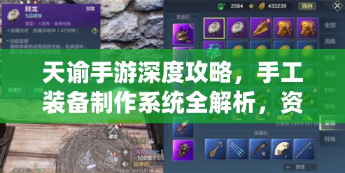 天諭手游深度攻略，手工裝備制作系統(tǒng)全解析，資源管理技巧與高效利用避免浪費(fèi)