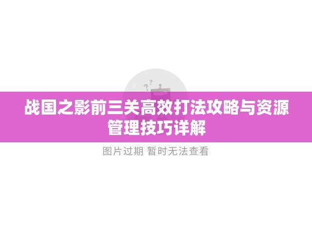 戰(zhàn)國之影前三關(guān)高效打法攻略與資源管理技巧詳解