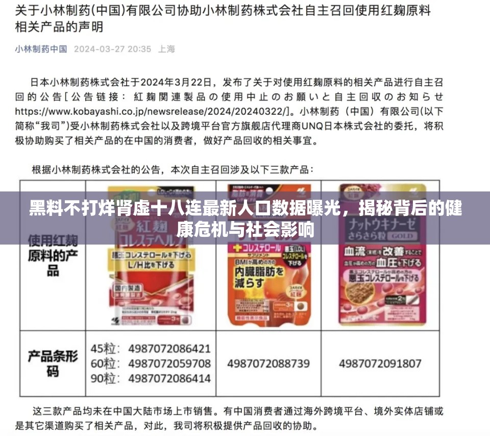 黑料不打烊腎虛十八連最新人口數(shù)據(jù)曝光，揭秘背后的健康危機(jī)與社會影響