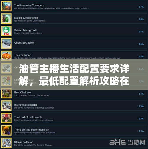 油管主播生活配置要求詳解，最低配置解析攻略在資源管理中的重要性及實施高效策略
