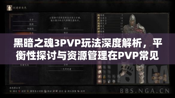 黑暗之魂3PVP玩法深度解析，平衡性探討與資源管理在PVP常見問題解答中的重要性