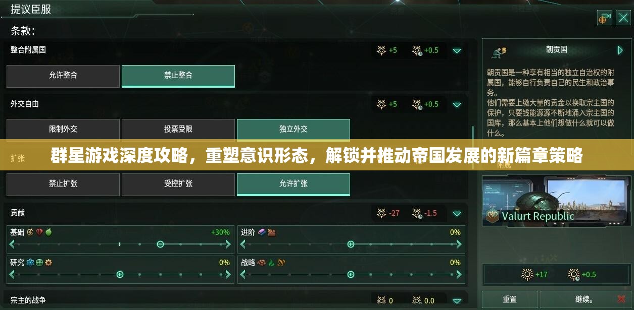 群星游戲深度攻略，重塑意識(shí)形態(tài)，解鎖并推動(dòng)帝國(guó)發(fā)展的新篇章策略