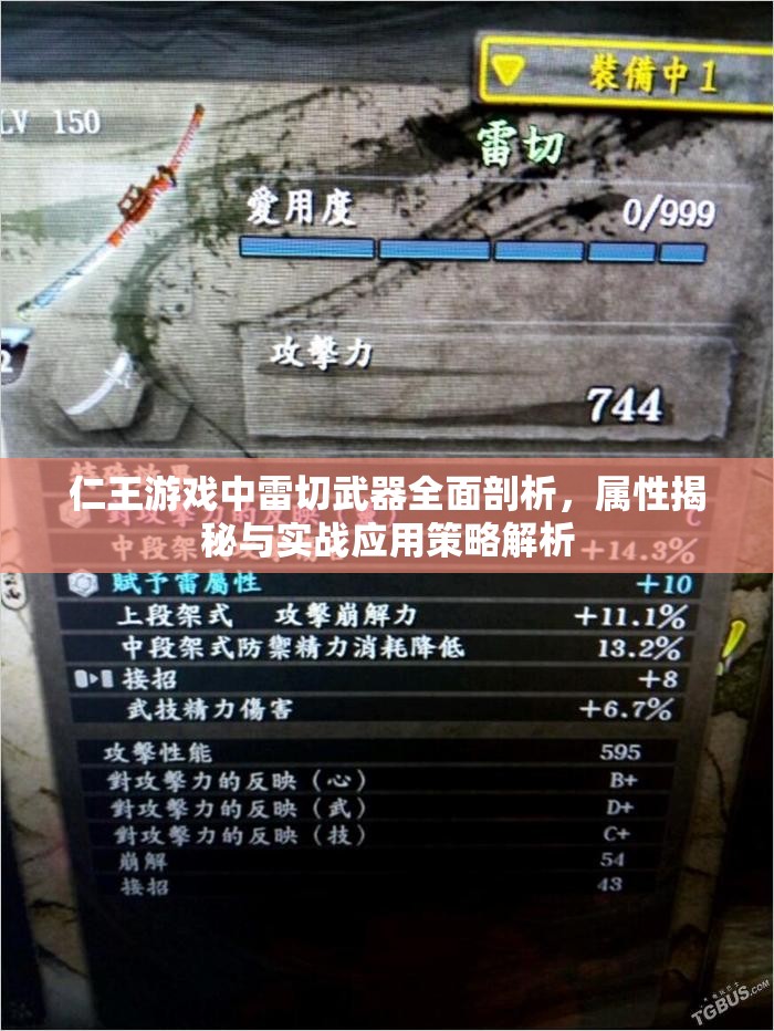 仁王游戲中雷切武器全面剖析，屬性揭秘與實(shí)戰(zhàn)應(yīng)用策略解析