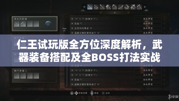 仁王試玩版全方位深度解析，武器裝備搭配及全BOSS打法實(shí)戰(zhàn)全攻略