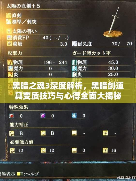 黑暗之魂3深度解析，黑暗劍道具變質(zhì)技巧與心得全面大揭秘
