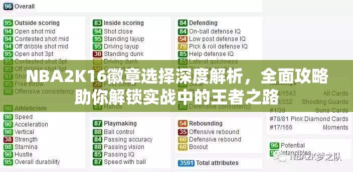NBA2K16徽章選擇深度解析，全面攻略助你解鎖實戰(zhàn)中的王者之路