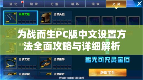 為戰(zhàn)而生PC版中文設置方法全面攻略與詳細解析