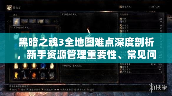 黑暗之魂3全地圖難點(diǎn)深度剖析，新手資源管理重要性、常見問題解答與技巧分享