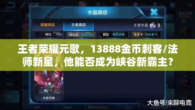 王者榮耀元歌，13888金幣刺客/法師新星，他能否成為峽谷新霸主？