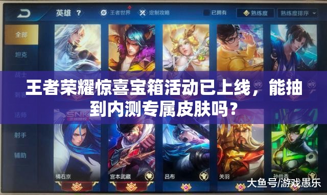 王者榮耀驚喜寶箱活動(dòng)已上線，能抽到內(nèi)測(cè)專屬皮膚嗎？