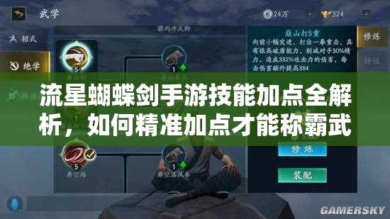 流星蝴蝶劍手游技能加點(diǎn)全解析，如何精準(zhǔn)加點(diǎn)才能稱霸武林江湖？