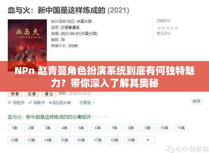 NPn 趙青蔓角色扮演系統(tǒng)到底有何獨(dú)特魅力？帶你深入了解其奧秘