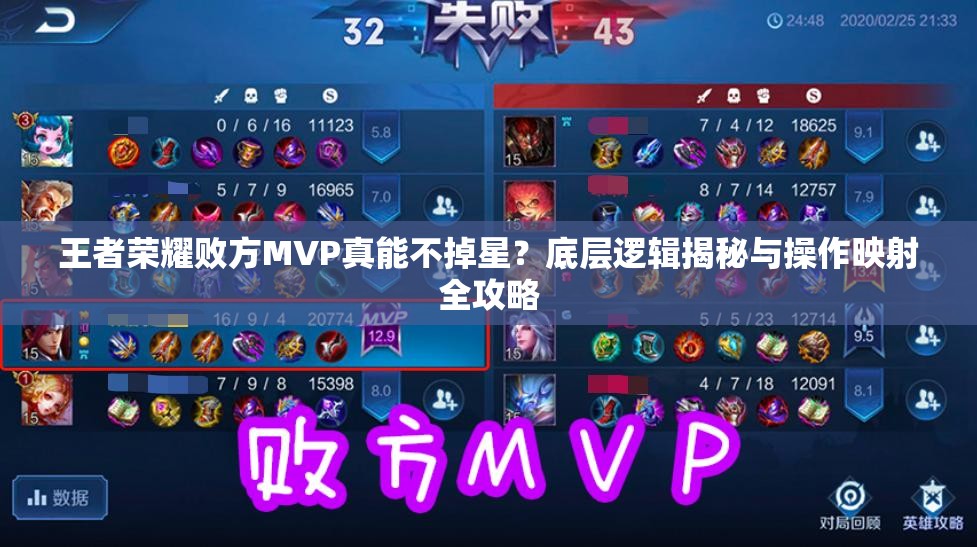 王者榮耀敗方MVP真能不掉星？底層邏輯揭秘與操作映射全攻略