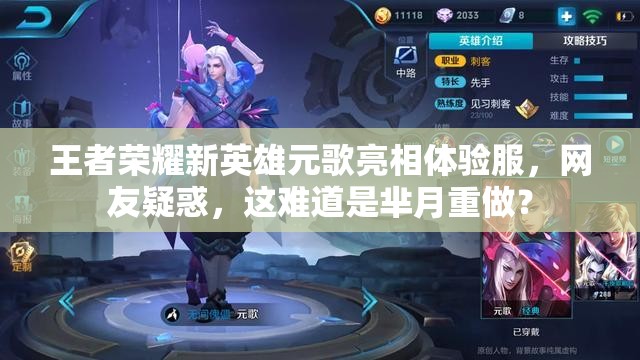 王者榮耀新英雄元歌亮相體驗(yàn)服，網(wǎng)友疑惑，這難道是羋月重做？