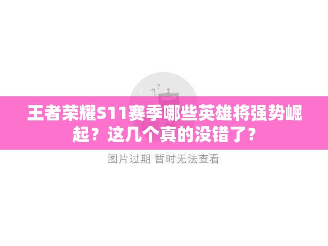 王者榮耀S11賽季哪些英雄將強(qiáng)勢(shì)崛起？這幾個(gè)真的沒錯(cuò)了？