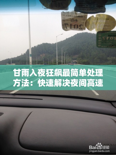 甘雨入夜狂飆最簡單處理方法：快速解決夜間高速行駛問題的實用指南