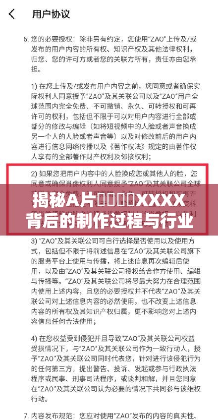 揭秘A片????XXXX背后的制作過程與行業(yè)真相，全面解析其影響與爭議