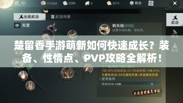 楚留香手游萌新如何快速成長？裝備、性情點(diǎn)、PVP攻略全解析！