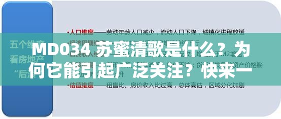 MD034 蘇蜜清歌是什么？為何它能引起廣泛關(guān)注？快來一探究竟