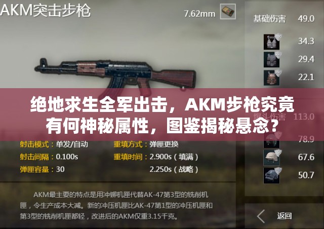 絕地求生全軍出擊，AKM步槍究竟有何神秘屬性，圖鑒揭秘懸念？