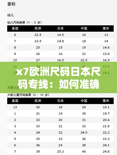 x7歐洲尺碼日本尺碼專線：如何準確選擇適合的國際尺碼進行跨境購物？