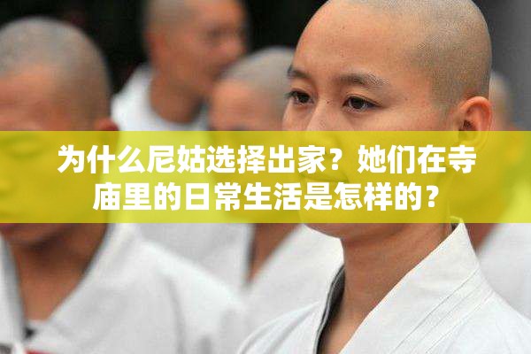為什么尼姑選擇出家？她們在寺廟里的日常生活是怎樣的？