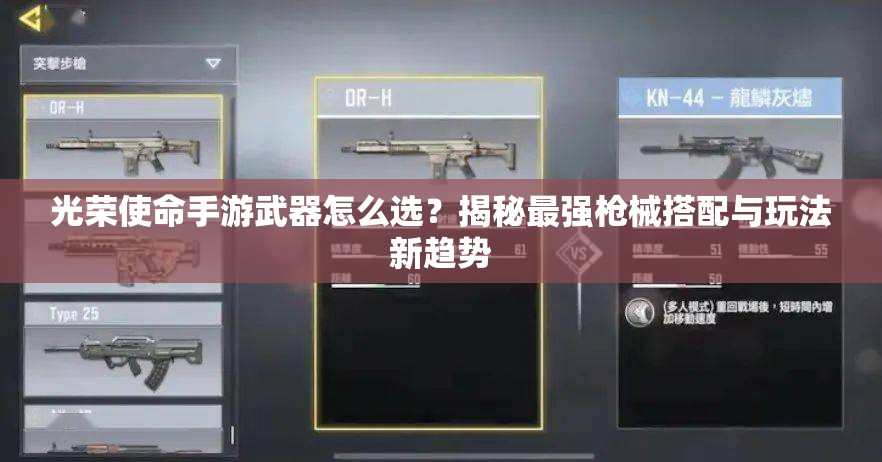 光榮使命手游武器怎么選？揭秘最強(qiáng)槍械搭配與玩法新趨勢