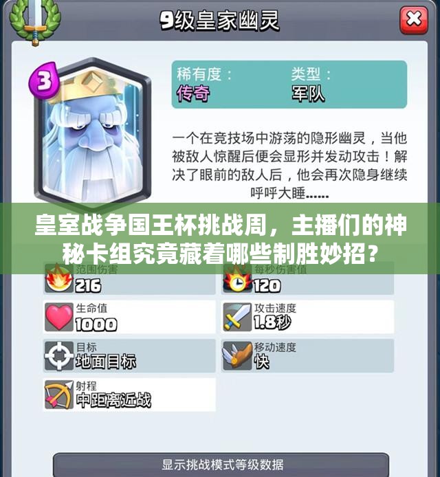 皇室戰(zhàn)爭國王杯挑戰(zhàn)周，主播們的神秘卡組究竟藏著哪些制勝妙招？